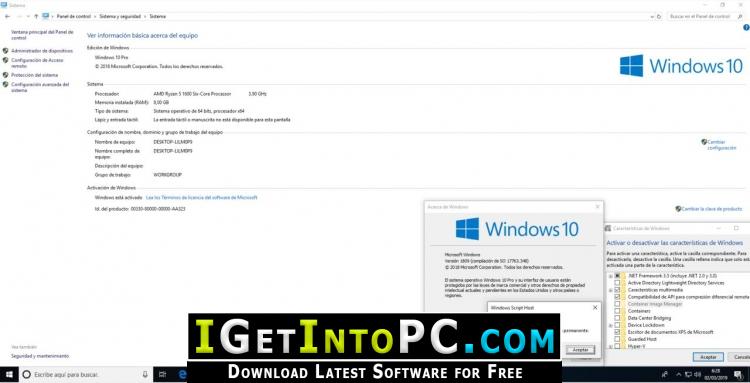 Windows 10 Pro RS5 1809 Updated March 2019 Free Download 1