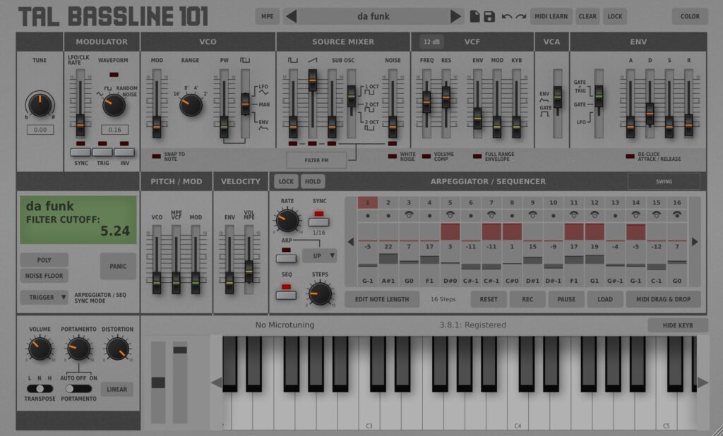 Togu Audio Line TAL-BassLine-101 v3.8.2 U2B for Mac Free Download