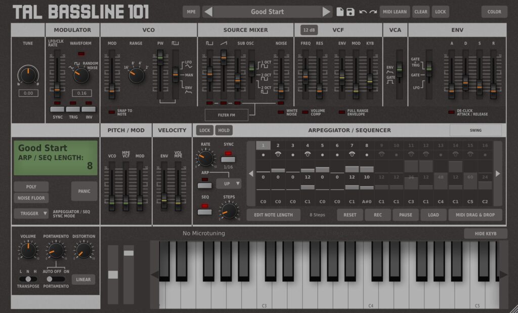 Togu Audio Line TAL-BassLine-101 v3.8.2 U2B for macOS Free Download